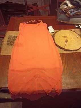 NWT Homecoming jcpenney City Triangles Orange Strapless Embroidered Summer Dress